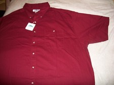 Tri Mountain Short Sleeve Men Shirt Button Up Collared size 6XL Maroon B150 