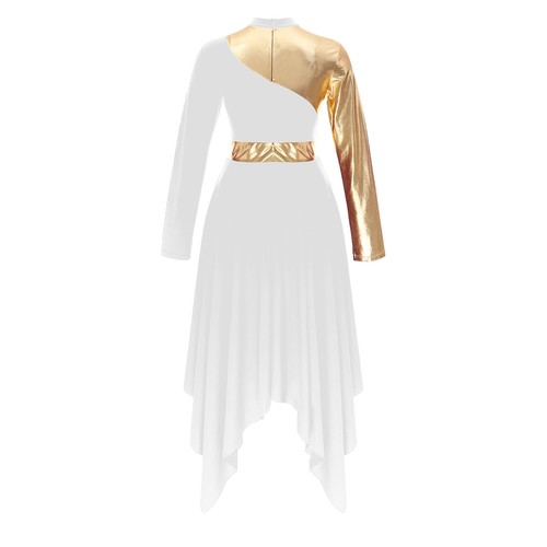 Womens Lyrical Metallic Praise Liturgical Dress Church Worship Dance Robe Gowns - Picture 78 of 141