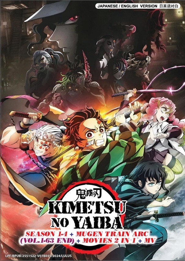 DVD Anime Demon Slayer: Kimetsu No Yaiba Season 1-4 +Mugen (1-63