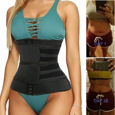 Women Waist Trimmer Belt Trainer Slim Body Sweat Wrap Back Lumbar Support Girdle