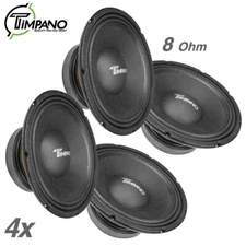 4x Timpano Audio TPT-MD10 v2 Midbass Loudspeaker 10 Inch 8 Ohms 3200 Watts 