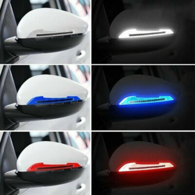 2x Car Reflective Carbon Fiber Car-Side Mirror Warning Decal Sticker ...