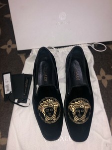 versace medusa head velvet loafers
