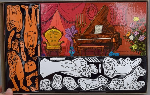Kit Cartoni Animati Vintage Colorforms Walt Disney's Aristogats Produzioni Gatto Play Set - Foto 3 di 17