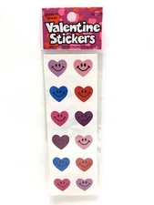 Smiley Face Hearts Valentine's Day Holiday Party Favor Decals Scrapbook Stickers