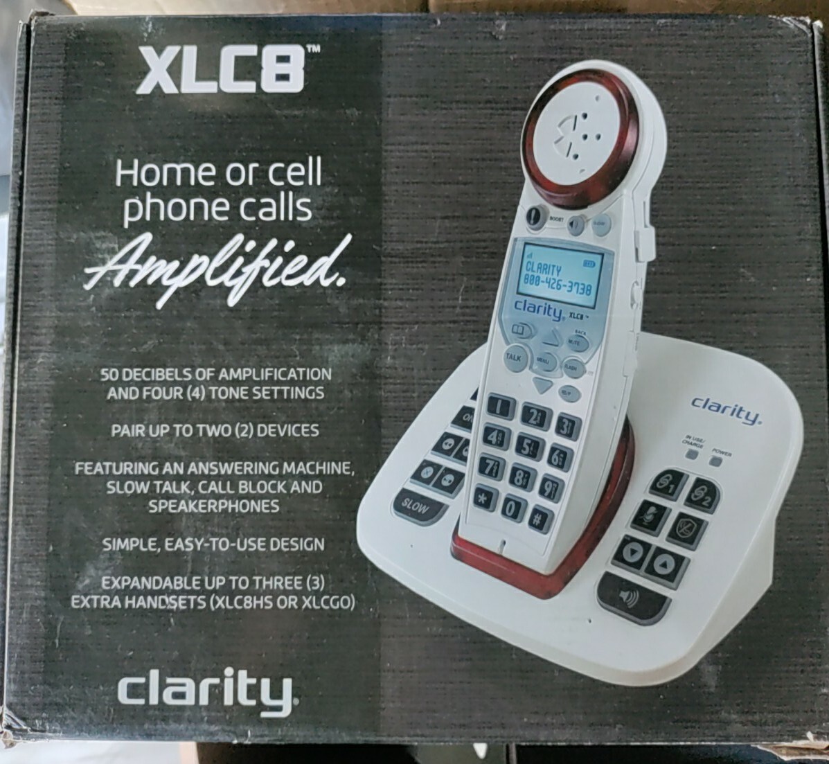 NEW Clarity XLC8 Amplified Sound For Elderly Cordless Home Phone System