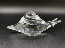 Vintage Art Glass Large Spiral Shell Snail Paperweight Figurine 6.5  Long