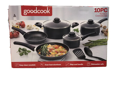 Bradshaw Home Goodcook 10Pc Nonstick Cookware Set - New In Box
