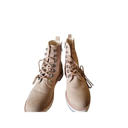 Oasis Society Combat Boots Tan Canvas Size 8 with Original Box - Picture 4 of 8