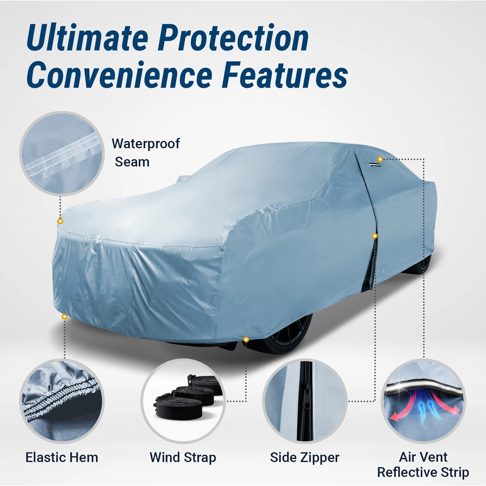 Premium All-Weather Custom Car Cover With Lifetime Warranty | Outdoor Protection For Sedan & Coupe
