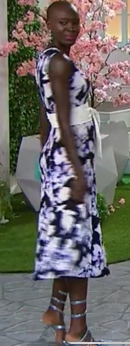 NEW Nina Leonard SZ L Sylvia Printed Sleeveless Midi Dress BLUE FLORAL SZ L - Picture 7 of 9