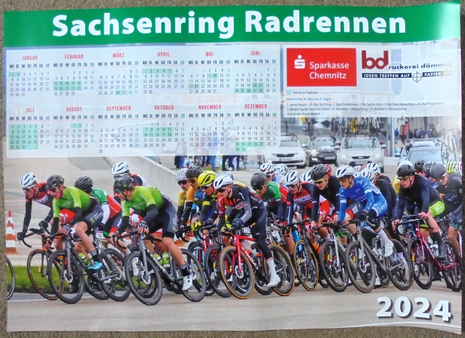 Poster A2 Kalender Sachsenring Radrennen 2024  eBay
