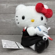 Hello Kitty JAL Limited Plush Toy Cabin Attendant Uniform Plane From Japan New