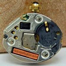 Vintage Geneve ETA 901.005 Quartz ladies wrist watch movement with gemmed dial