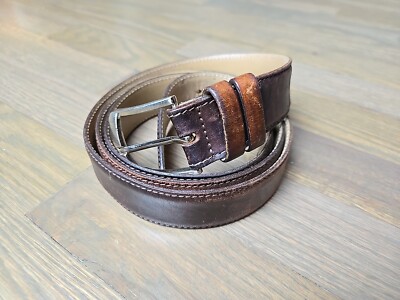 Paul Fredrick Italian Calf Leather Belt Bhf104d Sz XL 48 Vtg Y2k Distressed Men