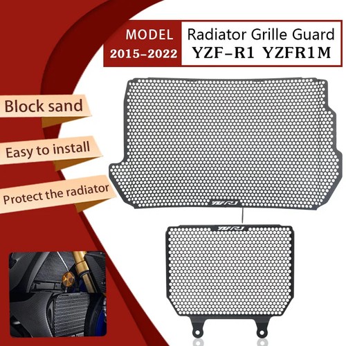 For YAMAHA YZF-R1 YZFR1M 2015-2023 Black Radiator Grille Guard Cover ...