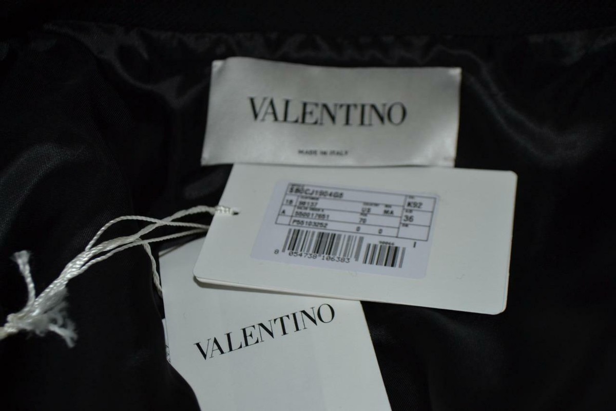 NWT Valentino Black Embroidered Patch/Poem Pea Coat/Jacket