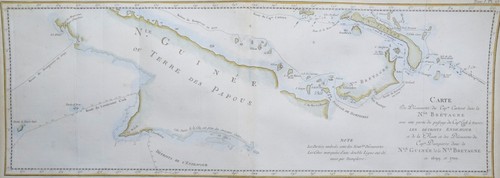 New Guinea, Bismarck Archipelago, map Cook/Benard, 1774, Carte des Découvertes.. - Picture 2 of 6