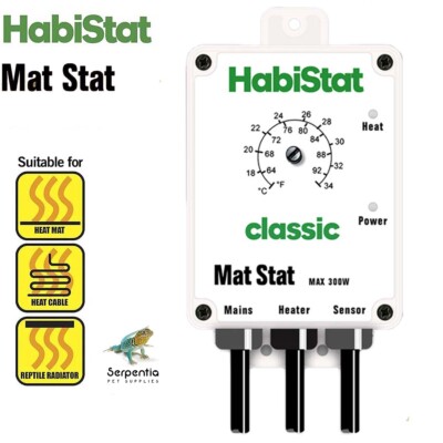 HabiStat Mat Stat Reptile Thermostat White 300W Accurate Control