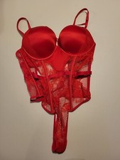 Victoria's Secret Bombshell Fishnet Floral Teddy, Push Up, Women's Lingerie