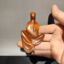 vintage wood carved praying buddha statue mini wooden wall carving amusing funny