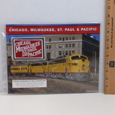 Chicago Milwaukee St Paul Pacific Railroad Patch Info Card Train