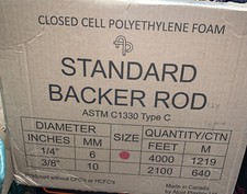 1/4" Closed Cell Backer Rod  4,000 Ft. Standard Backer Rod