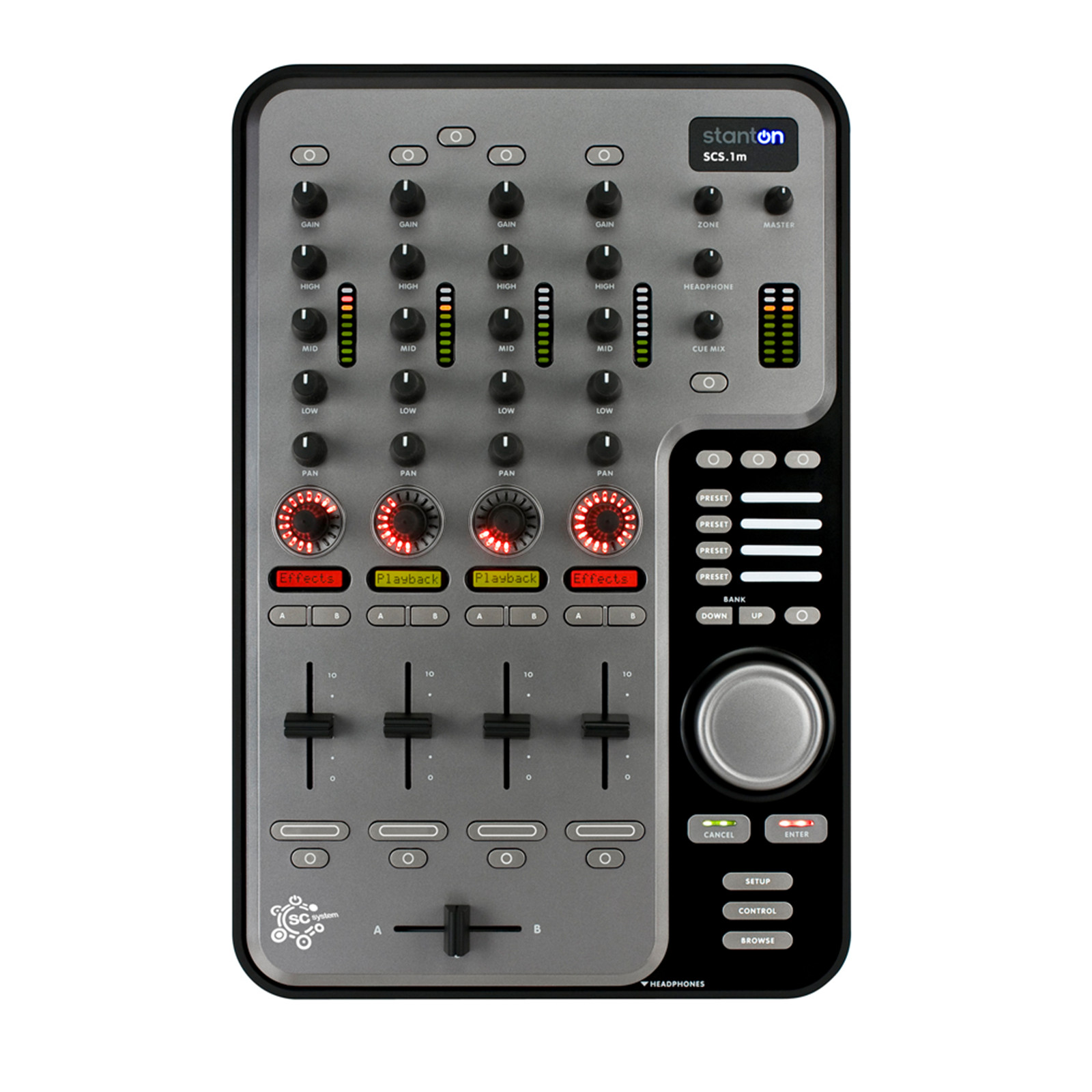 Stanton SCS.1m Digital DJ Mixer Controller w/ FireWire Audio, LCD, MIDI, USB