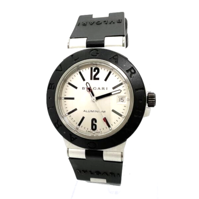 訳あり　ブルガリ BVLGARI ALUMINUM AL38TA BVLGARI Aluminium AL38TA White Dial Automatic Men's Watch 38mm