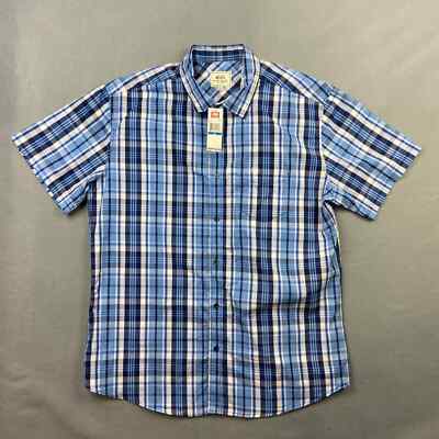 NWT Ecko Untld Button Down Blue Woven Shirt Size XL Men's Short Sleeve