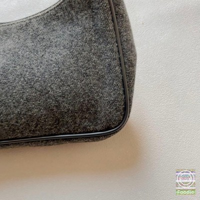 PRADA Sport Wool Gray Mini Handbag Authentic Compact Shoulder Bag