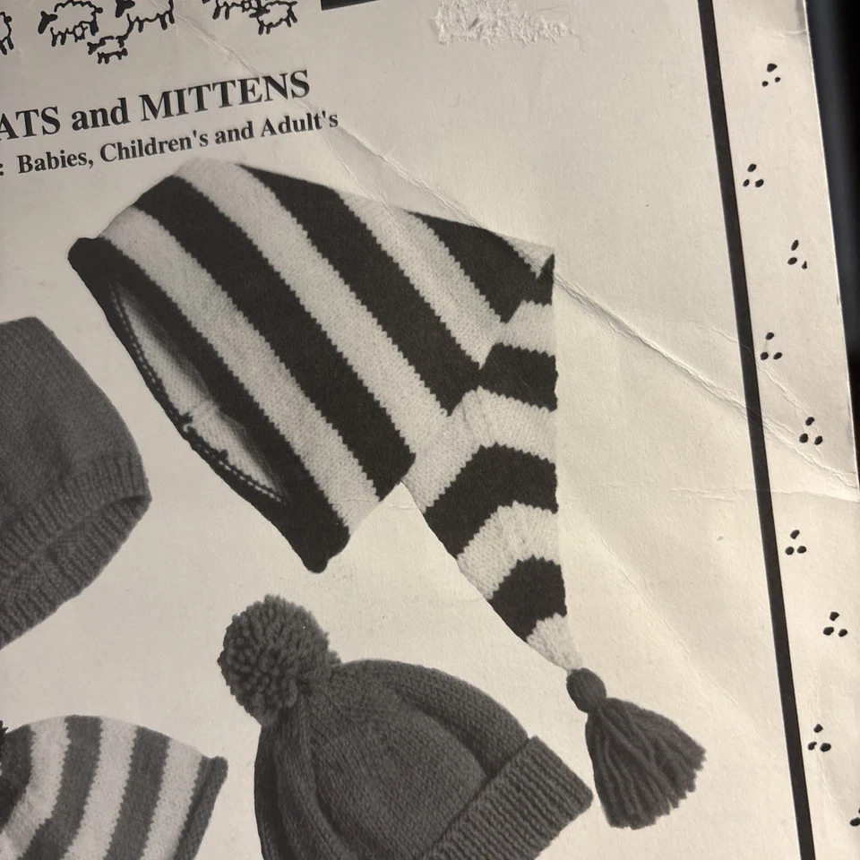 Yankee Knitter Designs Knitting Pattern #26 Vintage 1996 Stripped Hat & Mittens - Image 4 of 4