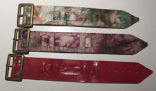 Lot of 3 Vintage 1970s Leather Bund Strap 14 mm Leather Cuff Watchband Mens