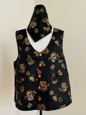 Korean Hanbok Vest 2pc Set BLACK Jacquard K-Pop K-Drama