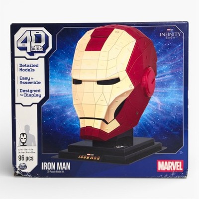 4D Build Marvel Iron Man 3D Puzzle Helmet Kit with Stand, 96 PCS [DAMAGED BOX]