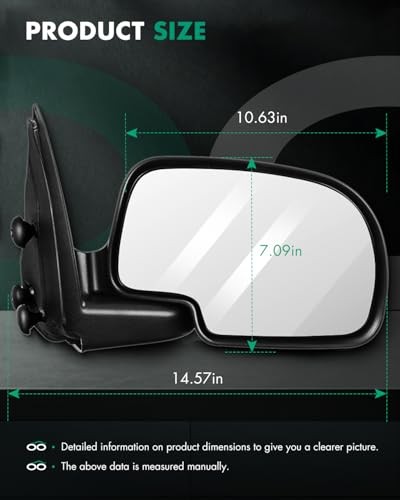  Right Side View Mirror Fit for 2003 2004 2005 2006 2007 For Chevy Silverado  - Picture 3 of 6