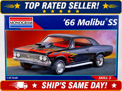 Vintage Monogram '66 Malibu SS Pro Street Car 1:24 Factory Sealed Box #2219