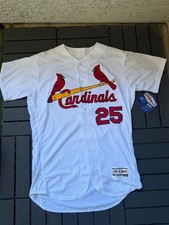 Fowler St. Louis Cardinals Autographed Majestic Flex Base Authentic Home Jersey
