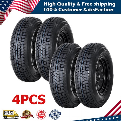 4-Pack Trailer Tire On Rim ST205/75D14 Trailer Tires and Wheels 5 Lug on 4.5"