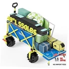 300lbs Extra Long 49" L Beach Wagon with Big Wheels with Brake Animal Prinet