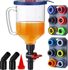 - Spill-Proof Engine Oil Funnel Kit Oil Change Funnel W/ 12 Adapters 2 Magneti