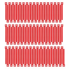 Pasow 100pcs Reusable Fastening Cable Ties Adjustable Wire Management 8 Red 