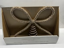 NEW Christian Siriano Holiday Gold Rhinestone Bow Christmas Tree Topper