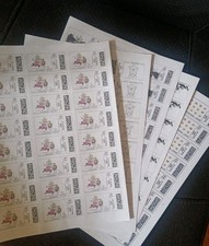 lot de 5 Planches lettre verte 24 Timbre 20 Gr Autocollant France