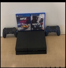 Sony PlayStation 4 Black Console Bundle w/ DualShock 4 Controllers  Games