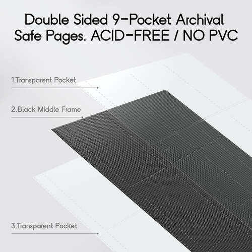 Premium 9-Pocket Karten Mappe - passt 828 Sammelkarten, Side Loading Ringlos Auto - Bild 4 von 12