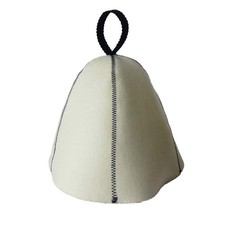 Lightweight Felt Sauna Hat White Water Absorbing Cap with Adjustable Fit