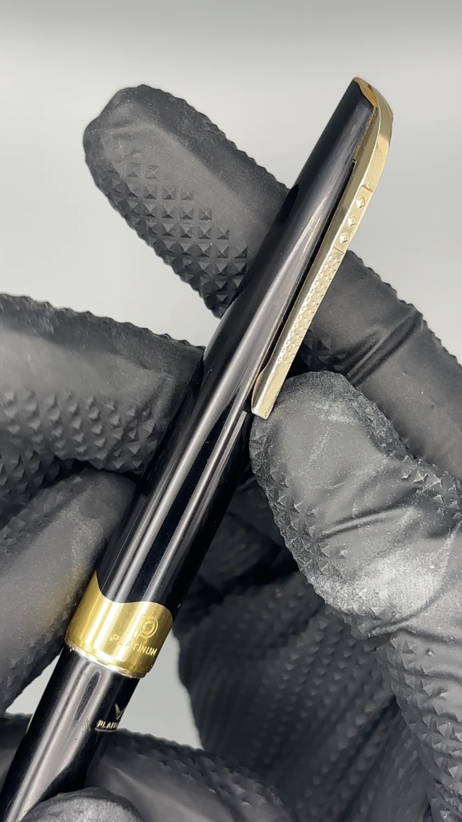 Vintage Platinum Short Fountain Pen 14K F Nib Compact from Japan