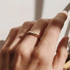 Couple Stainless Steel Rings Geometric Round Design Electroplated Fashion
