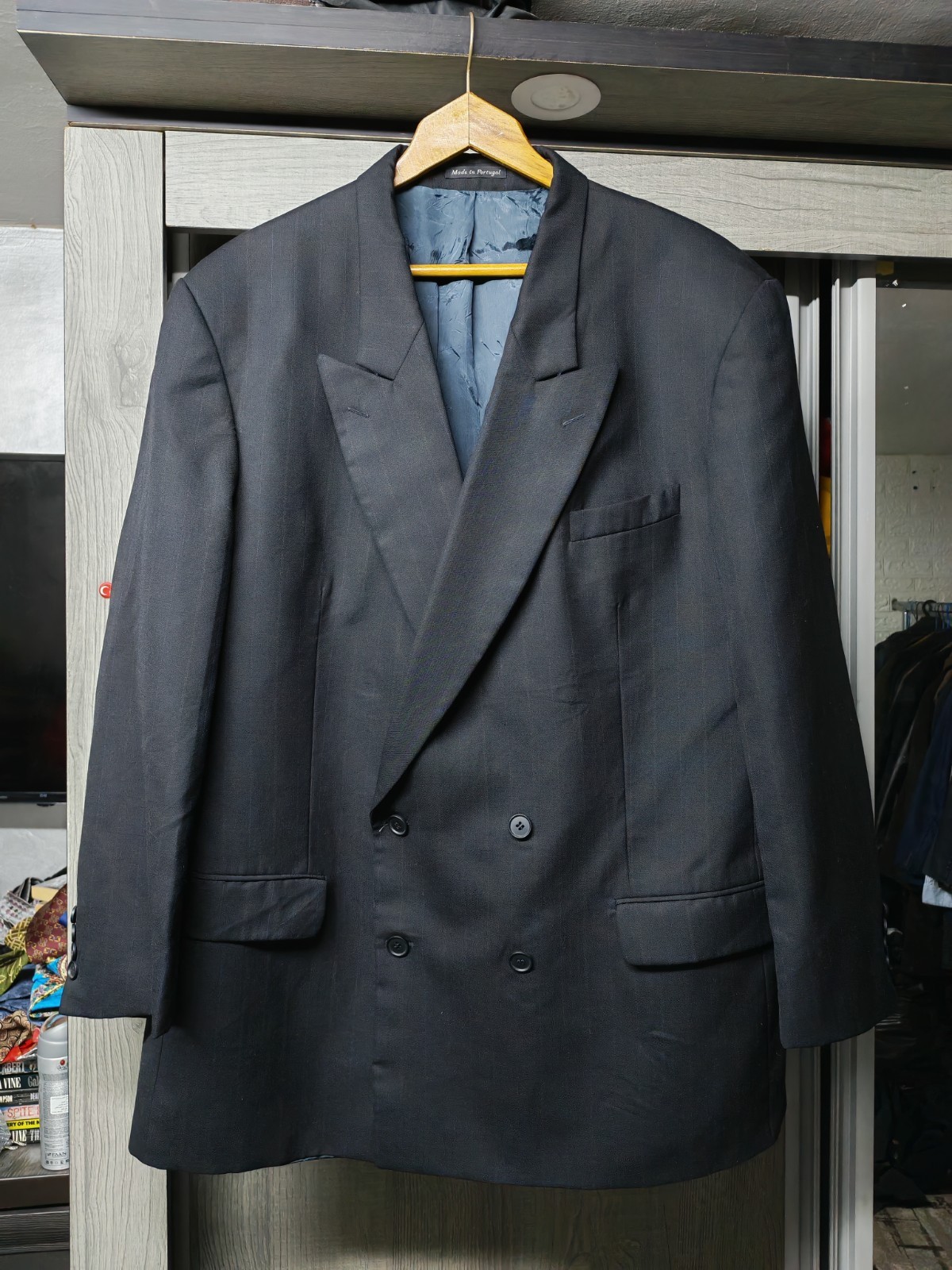 Giacca blazer tuta db classica vintage Yves Saint Laurent YSL tutto pettinato 50R